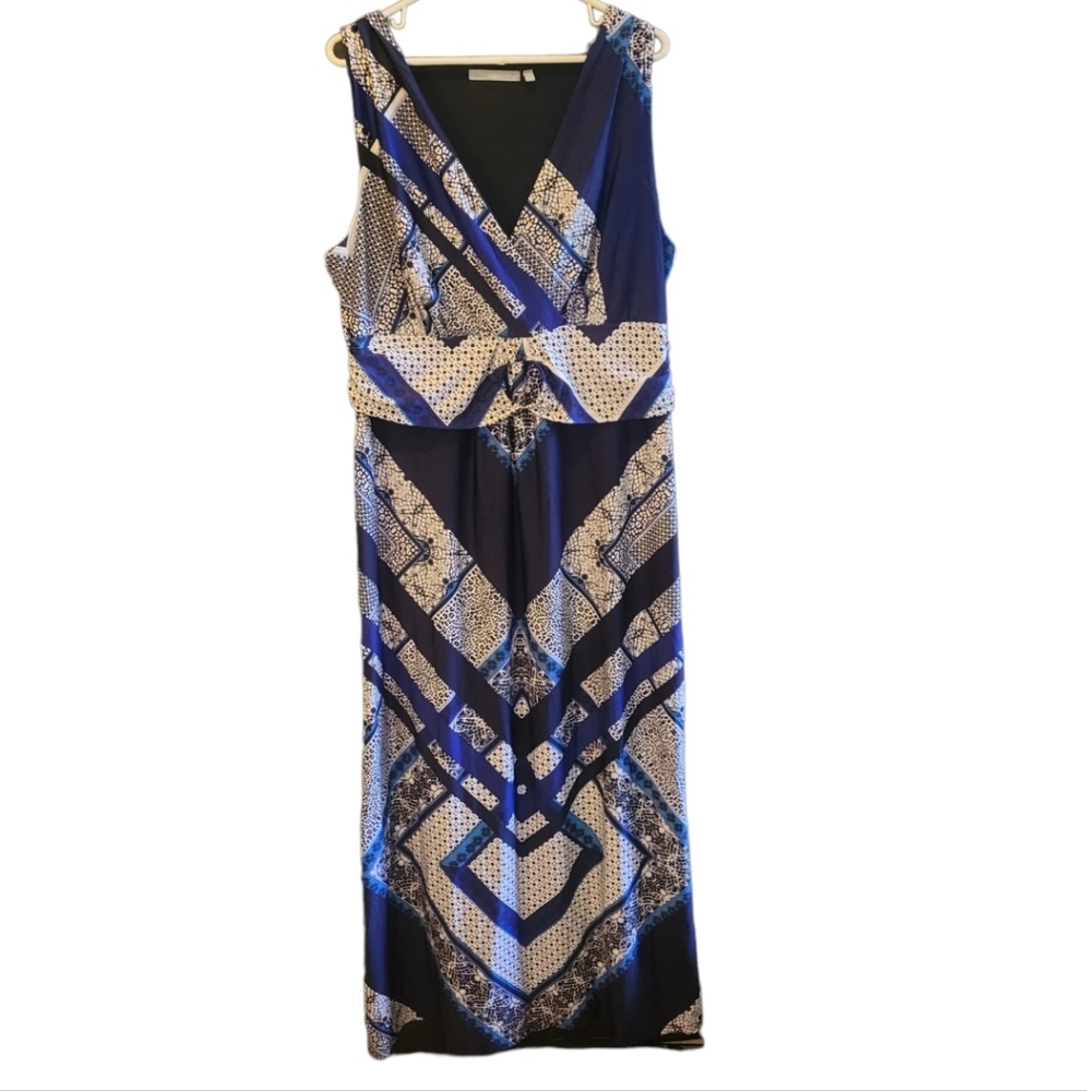Ny Collection Sleeveless Blue Maxi Dress Size 1X